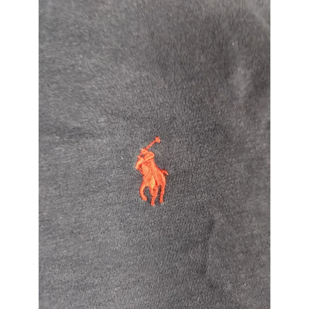 Polo Ralph Lauren Men's L Cotton Solid Navy Blue 2 Button Short Sleeve Polo‎